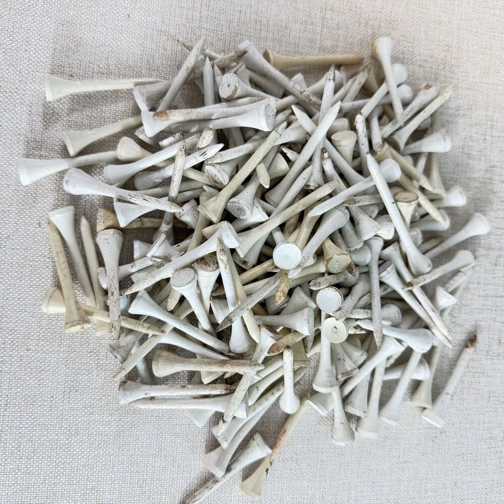 White Wooden Golf Tees Bulk Lot 6 Oz Assorted Sizes Golf Accessories Practice